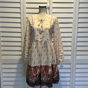 B.O.G Collective NWT Boho Dress with long sleeves in 100% Viscose.